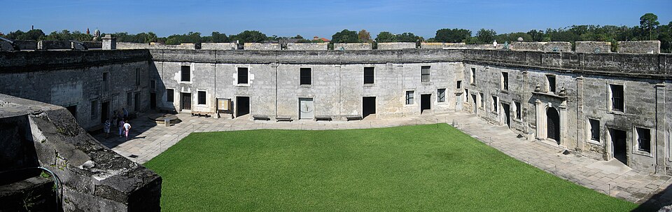 The historic courtyard of Castillo de San Marcos in St. Augustine